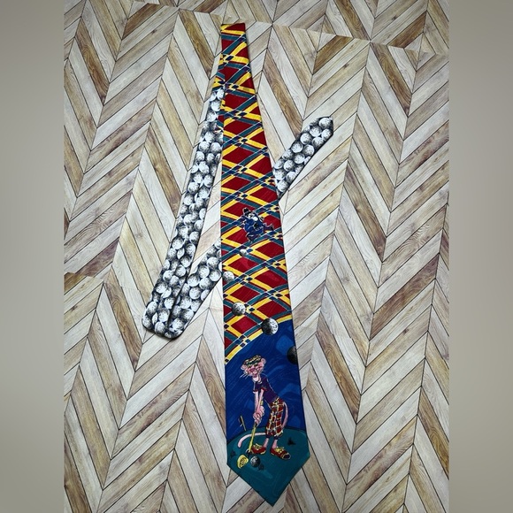PINK PANTHER GOLF Neck Tie Colorful‎ Office Playful Colorful Career Business - Picture 1 of 5